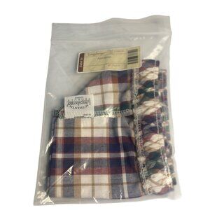 VTG 90s Longaberger Address MT Plaid Fabric Basket Liner Multicolor NIP #2705728